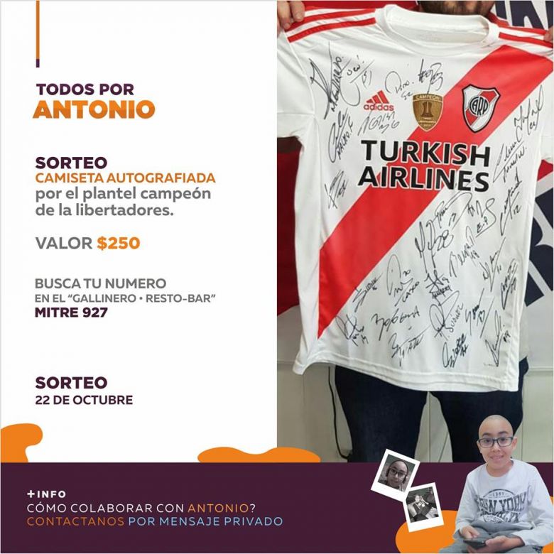 Son hinchas de Boca y la Filial de River les donó una camiseta autografiada para sortear y pagar el tratamiento oncológico