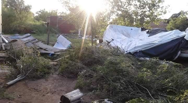 Buena Esperanza destruida luego del paso de un tornado 