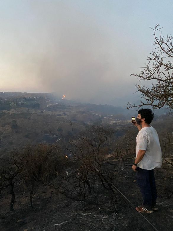 Alpa Corral espera la llegada de un nuevo frente de fuego que se inició en San Luis