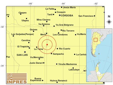 Un movimiento sísmico se sintió en Córdoba y San Luis