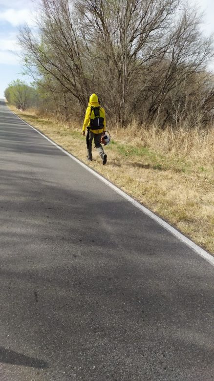 La brigada forestal Comechingones trabajó en fuego de banquinas