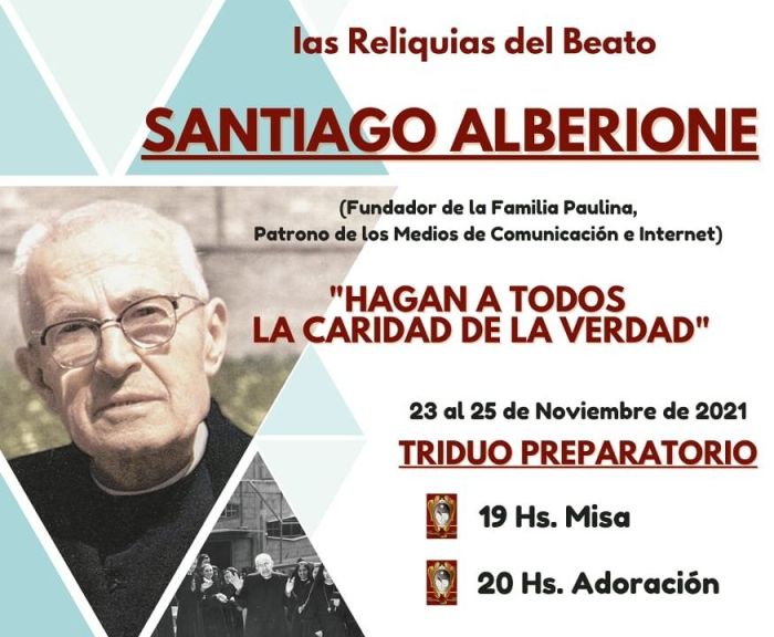 Llegan a Sampacho las reliquias del Padre Alberione