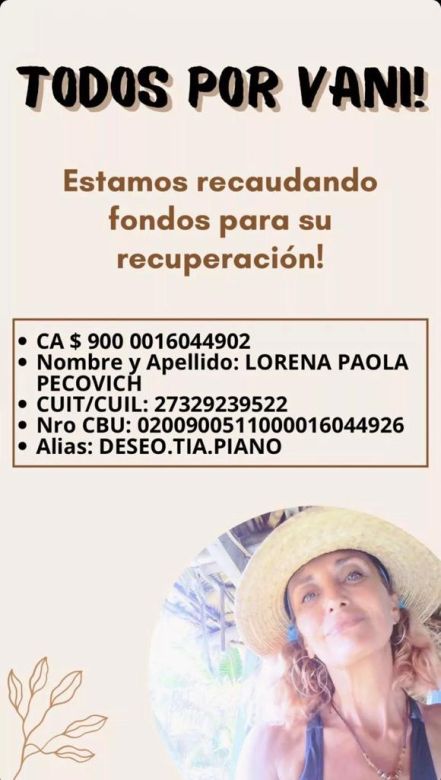 Todos por Vani, quien necesita ayuda para recuperarse