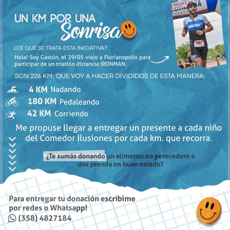 El Ironman solidario, un triatlón por el Comedor ilusiones 