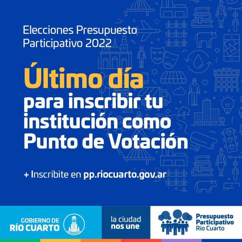 Presupuesto Participativo: último día para que las instituciones puedan inscribirse como Centros de Votación