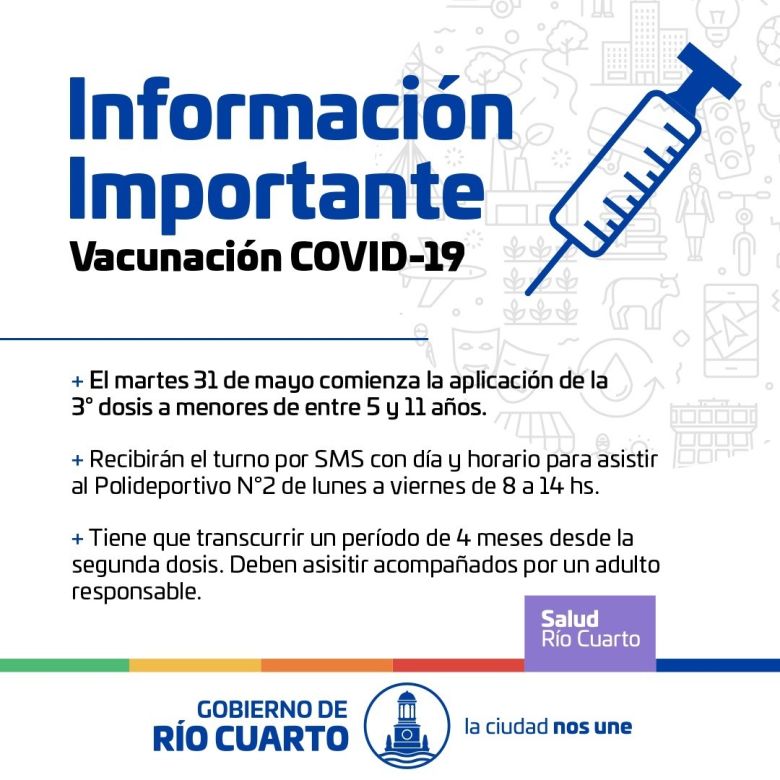 Tercera dosis para niños de 5 a 11 años 