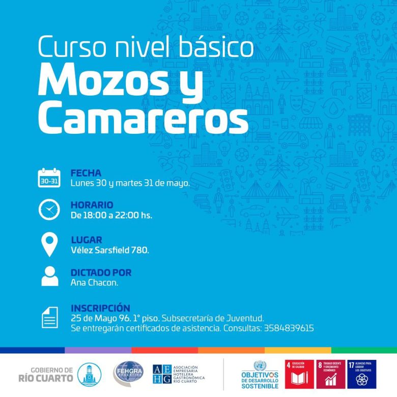 Capacitación y Empleo: comenzó el curso de mozos y camareros