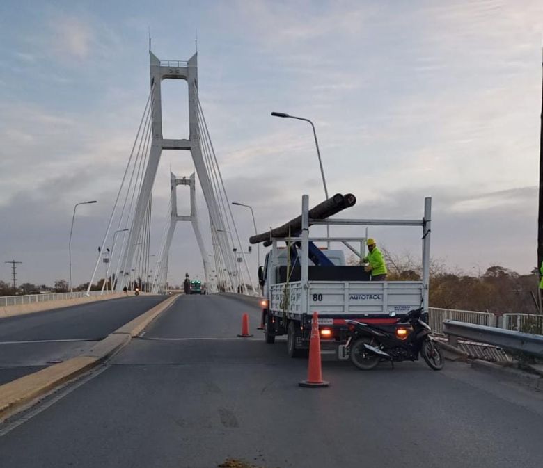 Se produjo un siniestro sobre el Puente Colgante 