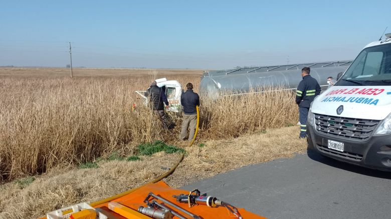 Dos camiones colisionaron al mediodía en la ruta 158 cerca de Carnerillo