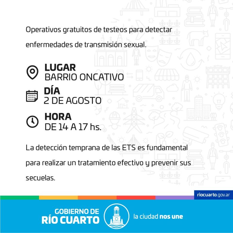 Se realizarán testeos gratuitos de VIH y Sífilis en los barrios