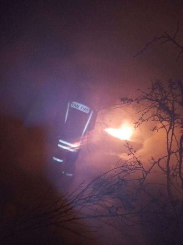 Bomberos de Las Higueras sofocaron un incendio en la reserva natural Chocancharava