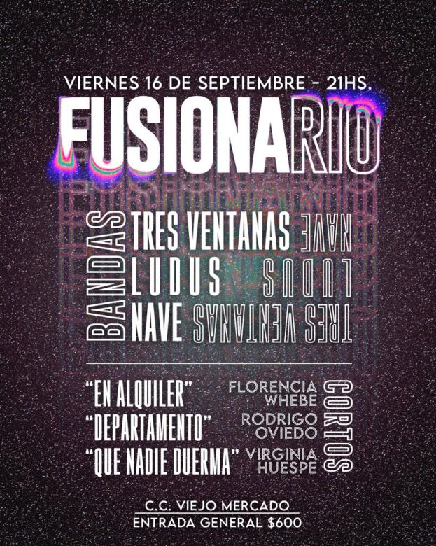 FusionaRio: cine y música, este viernes en el Viejo Mercado