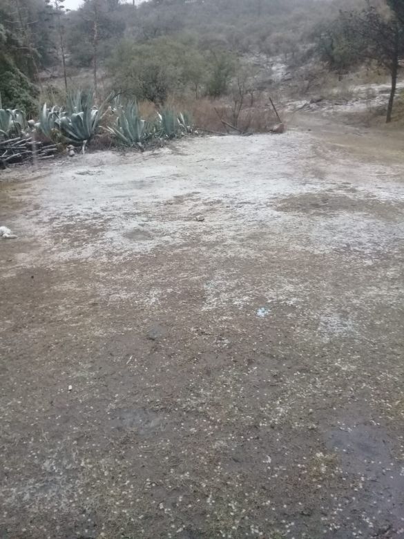 En Las Albahacas y Achiras nevó en la madrugada