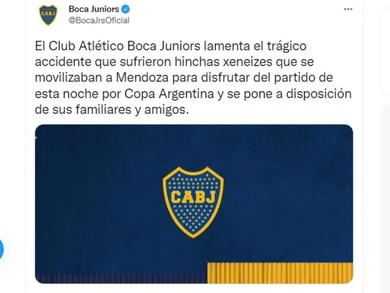 Volcó un micro que trasladaba hinchas de Boca a Mendoza: murió una mujer y hay varios heridos