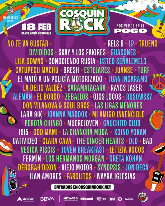 Cosquín Rock 2023 anuncia su grilla completa de artistas