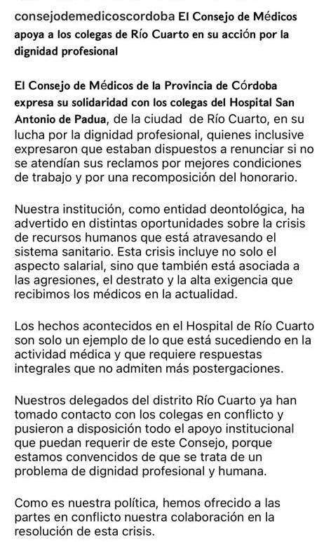 Comenzaron a renunciar  17 médicos del Hospital 