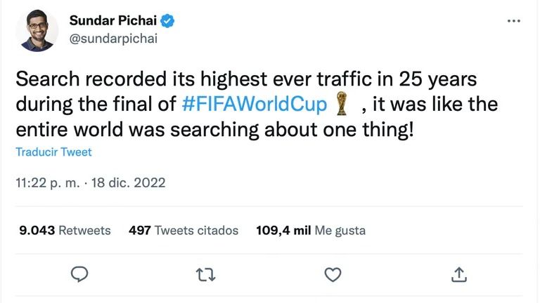 La final entre Argentina y Francia batió récord mundial en el buscador de Google