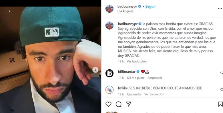 Bad Bunny volvió a las redes con un emotivo mensaje: “Agradecido de las personas que me quieren de verdad”