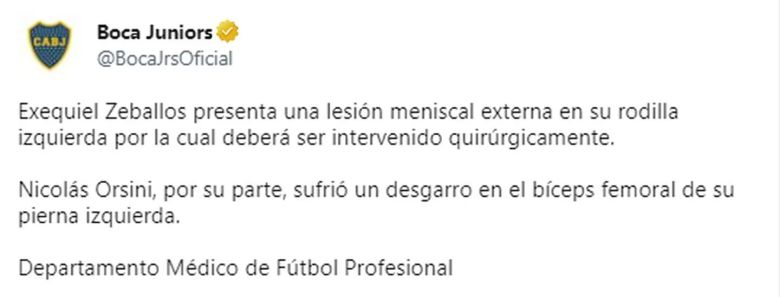 Problemas en Boca: Exequiel Zeballos debe operarse por una lesión en una de sus rodillas