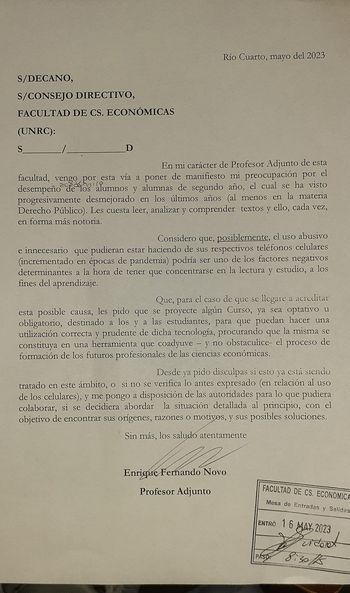 Preocupación en docentes de la UNRC por escasa comprensión de los estudiantes: lo atribuyen al uso abusivo del celular