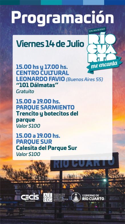 Continúan las actividades del programa "En invierno, Río Cuarto Me Encanta "