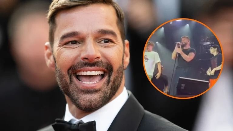 Ricky Martin recibe la visita sorpresa de sus gemelos en el escenario