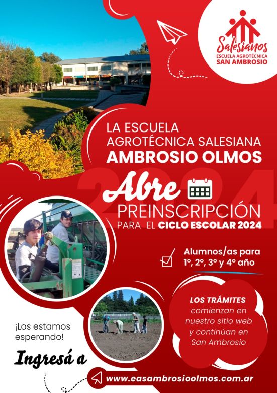 La Escuela Agrotécnica Ambrosio Olmos abre la preinscripción para el ciclo escolar 2024