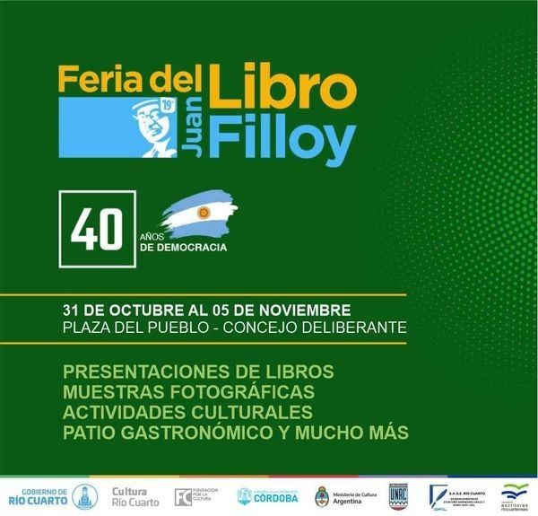 Con destacadas presentaciones y más stands, llega la 19ª Feria del Libro Juan Filloy 