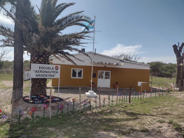 Dos alumnos carretean hacia el futuro en la escuela rural Aeronáutica Argentina 