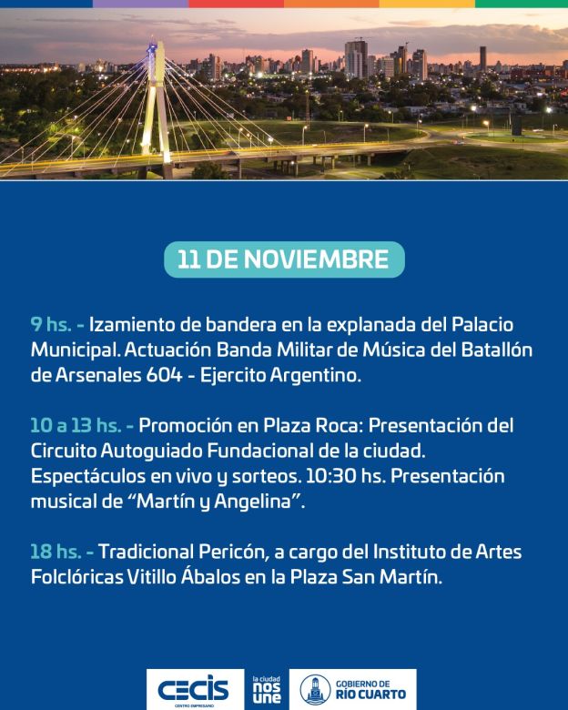 En la plaza Roca se presentará el circuito fundacional de la ciudad de Río Cuarto