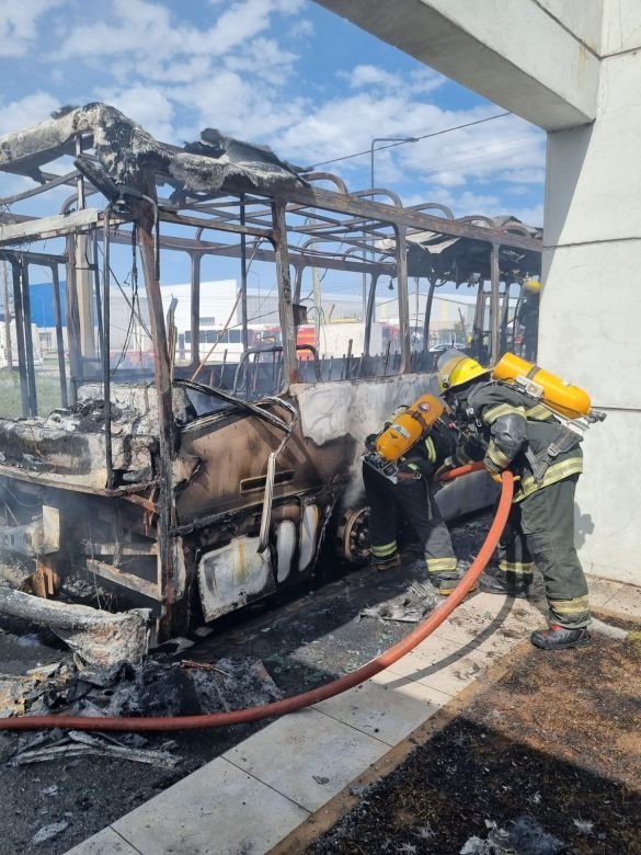 Se incendiaron colectivos en el Parque Industrial