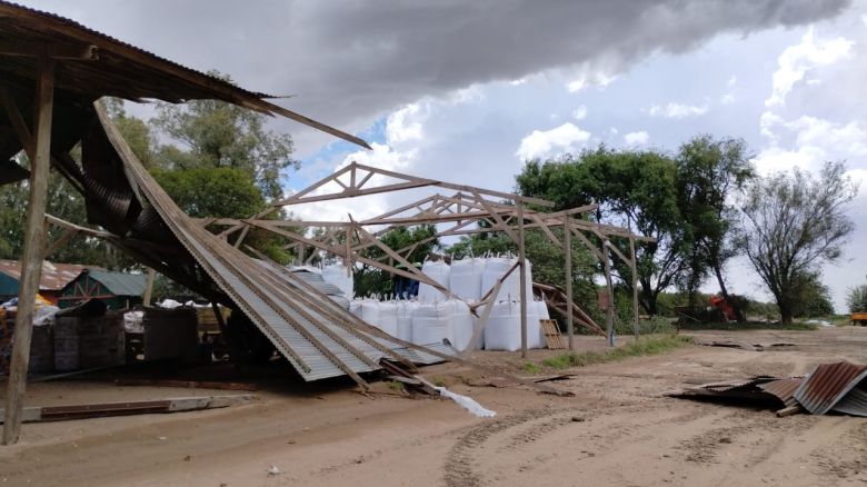 El viento derribó un galpón en la zona rural de Olaeta