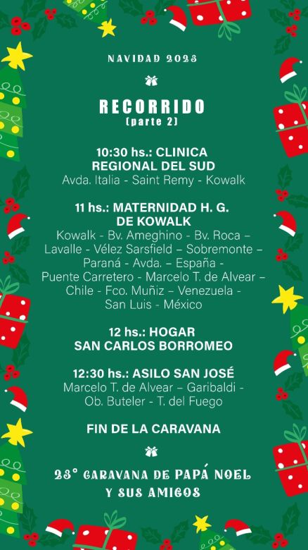 Radio Río Cuarto acompaña el recorrido de Papá Noel por toda la ciudad