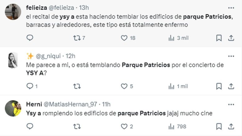 Ysy A se presentó en Huracán y volvió a provocar un grave sismo