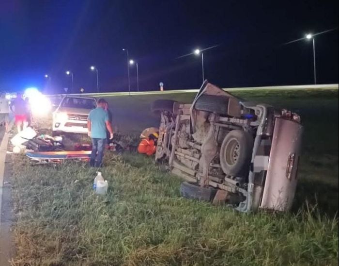 Choque, vuelco y heridos en la Autovía Gobernador Bustos