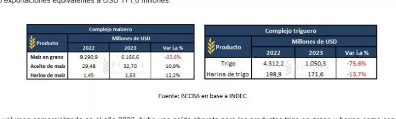 La liquidación de divisas por exportaciones agroindustriales en 2023 fueron las más bajas en 14 años y la balanza comercial quedó rojo