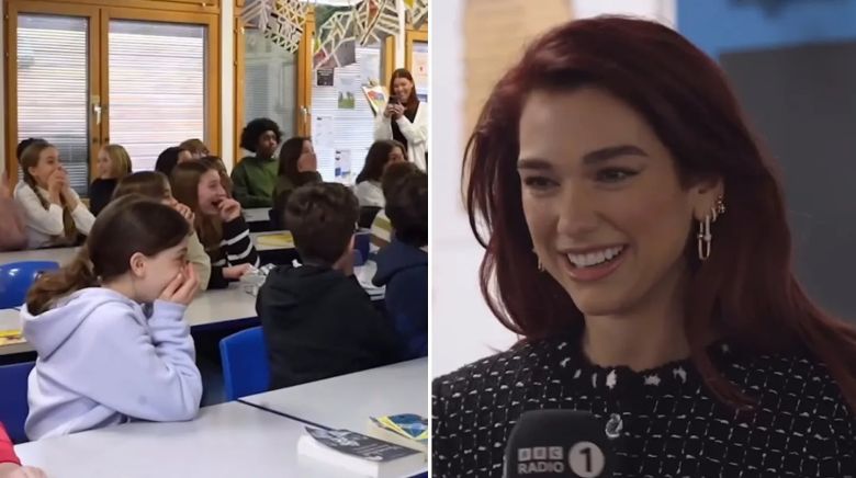 Dua Lipa visitó su antigua escuela primaria y sorprendió a los alumnos de sexto grado 