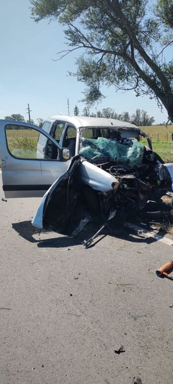 Un vehículo chocó con una rueda, despistó hacia la banquina e impactó contra un árbol