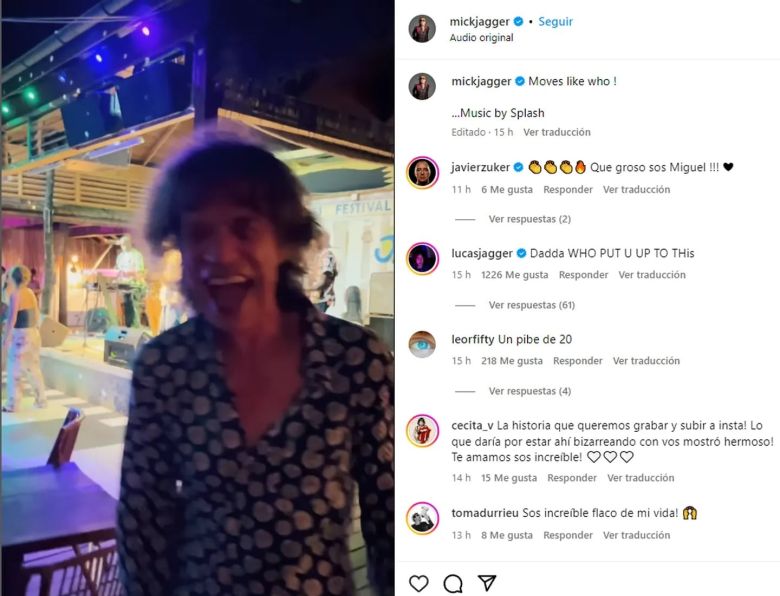 Mick Jagger se animó a bailar “Moves Like Jagger” y sorprendió a todos