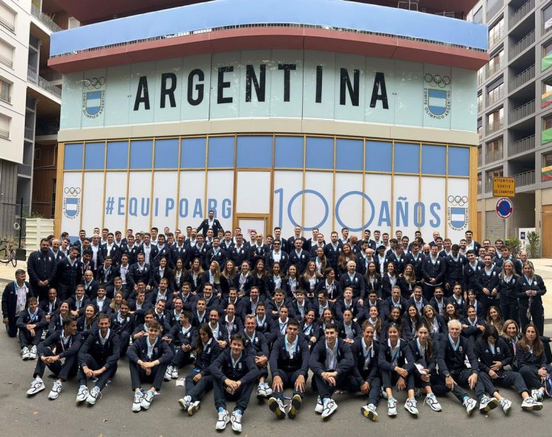 A poco de la ceremonia de inauguración: la foto de la delegación Argentina