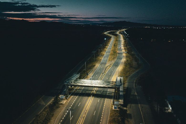 Ruta provincial C45: ya está iluminada la ruta entre la bajada de las altas cumbres y la autopista a Carlos Paz