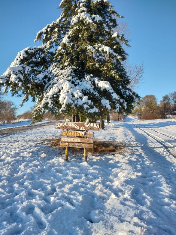 La nieve transformó las Sierras en un paisaje invernal único