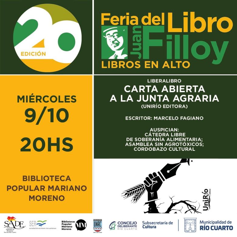 Grilla de Actividades de la Feria del Libro para este miércoles