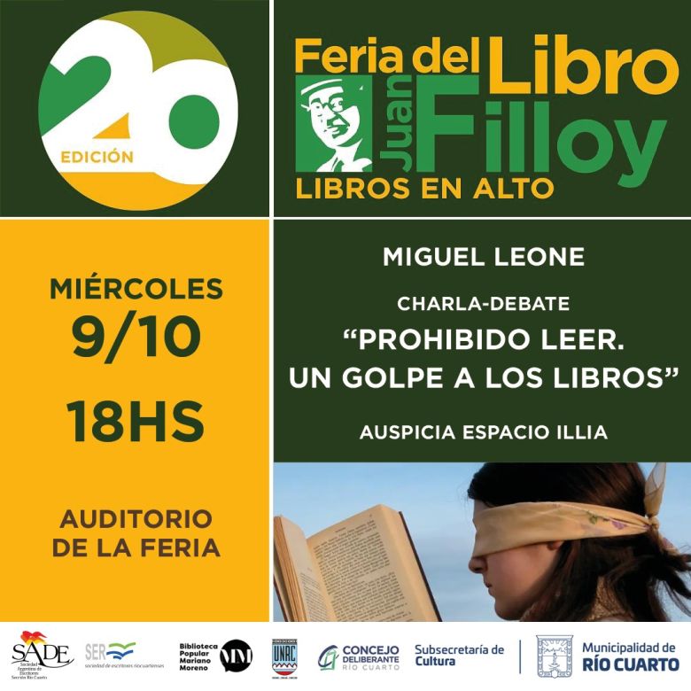 Grilla de Actividades de la Feria del Libro para este miércoles