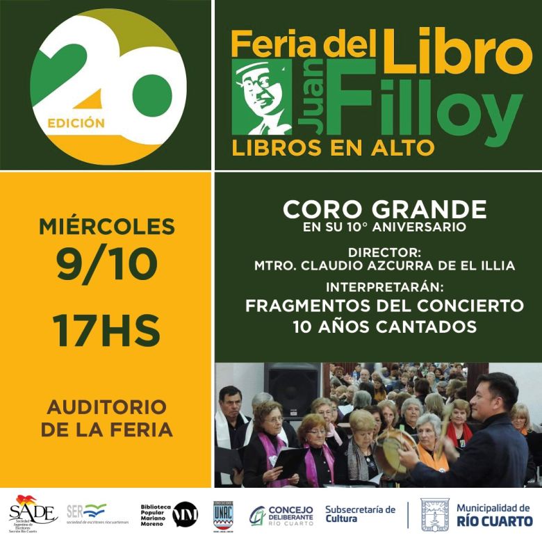 Grilla de Actividades de la Feria del Libro para este miércoles