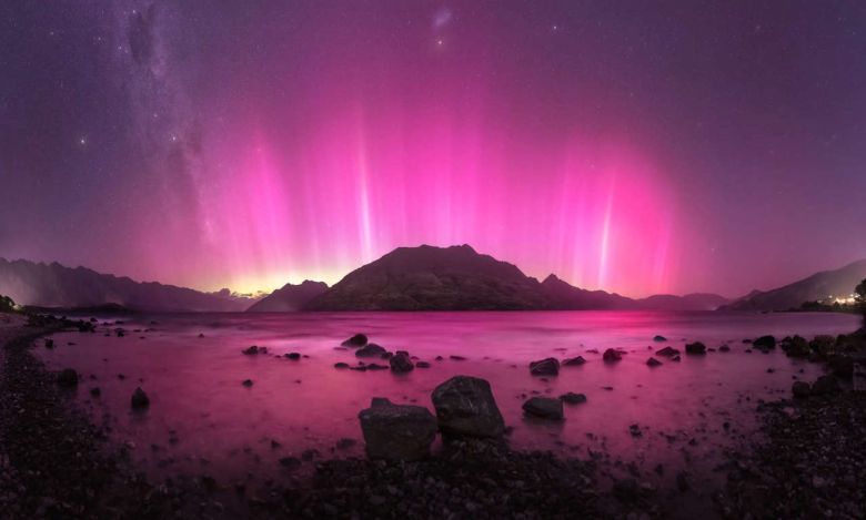 ¿Auroras de color rosa?