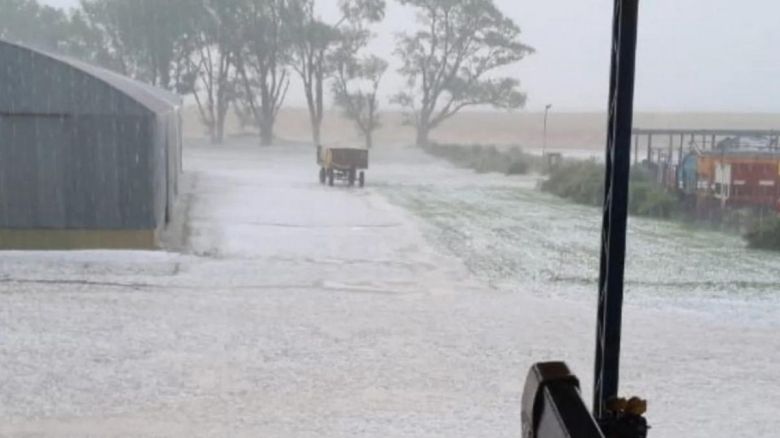 Cayó granizo en el sur de Córdoba