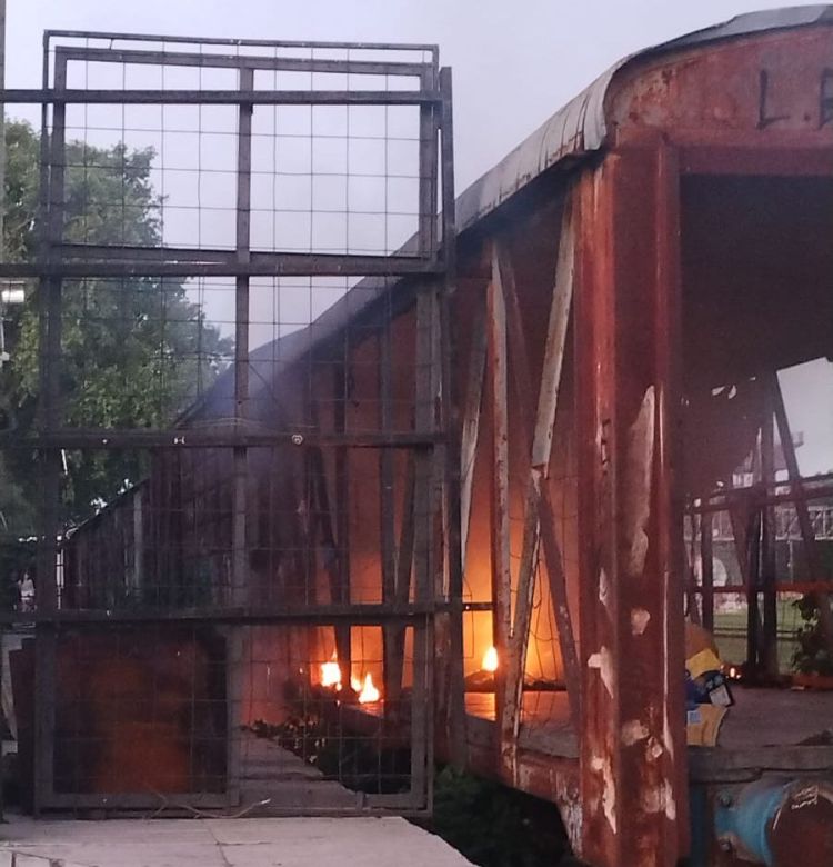 Se incendió un vagón en el Andino